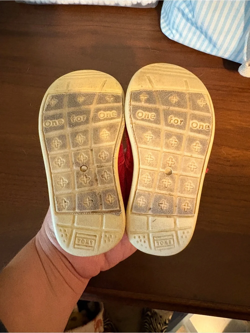 Toms Kids Slip-On Shoes Red Canvas